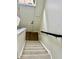 Staircase leading to the upper level, showcasing carpeted steps and handrail at 6927 Havenmoor Pl, Indianapolis, IN 46250