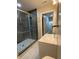 Modern bathroom with glass-enclosed shower, contemporary vanity, and stylish fixtures at 706 N Euclid Ave, Indianapolis, IN 46201