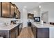 Bright kitchen showcasing stainless steel appliances, dark cabinetry, and plenty of counter space at 8044 Yarmouth Way, Indianapolis, IN 46239