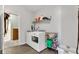 Organized laundry room featuring modern appliances and ample storage options at 8044 Yarmouth Way, Indianapolis, IN 46239