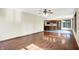 Hardwood floors stretch from living area to kitchen, creating seamless flow at 8619 Wrangler Ct, Indianapolis, IN 46217