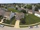 Expansive aerial view of a residential neighborhood with tree-lined streets and a central pond at 9704 Gull Lake Dr, Indianapolis, IN 46239