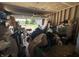 A cluttered garage shows its storage capacity and potential for organization at 9704 Gull Lake Dr, Indianapolis, IN 46239