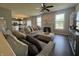 Cozy living room featuring comfortable seating, a fireplace, and plenty of natural light at 9704 Gull Lake Dr, Indianapolis, IN 46239