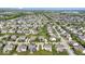 High-angle aerial shot of a suburban neighborhood featuring tidy homes, green spaces, and tree-lined streets at 10054 Win Star Way, Fishers, IN 46040