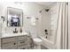 Stylish bathroom with modern fixtures and combined shower and tub at 10273 Haag Rd, Brownsburg, IN 46112