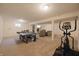 Large basement area features ample space for recreation and exercise equipment at 10760 Independence Way, Carmel, IN 46032