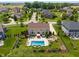 Backyard oasis featuring a sparkling pool, lounge area, and lush landscaping at 1102 Clearwell Dr, Greenwood, IN 46143