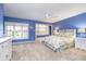 Bright bedroom with blue walls, large windows, and a comfortable bed at 12192 Woods Bay Pl, Carmel, IN 46033