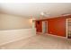 Carpeted loft with access to rooms, including a view of the bathroom at 12671 Endurance Dr, Fishers, IN 46037