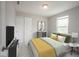 This bedroom features neutral walls, carpet, one window, and a closet at 14514 Glapthorn Rd, Fishers, IN 46037
