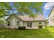 Backyard with beautiful green grass and patio under the shade of a tree at 14911 Silver Thorne Way, Carmel, IN 46033