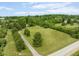 Aerial shot of expansive property with lush green fields, mature trees, and a private driveway at 15812 Joliet Rd, Westfield, IN 46074