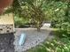 The backyard has rock groundcover, a storage shed and a fence surrounding the yard at 177 Wellington Pkwy, Noblesville, IN 46060