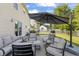Outdoor seating area with umbrella at 2326 Gradison Cir, Indianapolis, IN 46214
