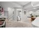 Basement area with a stairway and doorway view into a bathroom with a modern vanity at 2805 Fox E Ct, Martinsville, IN 46151