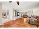 Spacious living room with hardwood floors, tv, and fireplace at 2805 Fox E Ct, Martinsville, IN 46151