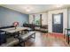Inviting dining area with a modern table, bench seating, and stylish decor at 2887 Ludwig Dr, Indianapolis, IN 46239