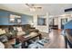 Open living room with a comfortable sectional, decorative rug, and modern accents, great for entertaining at 2887 Ludwig Dr, Indianapolis, IN 46239