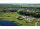 Overhead shot of common green space with walking paths, gardens, and residential streets at 3142 Balsamroot Rd, Greenwood, IN 46143