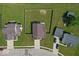 An aerial view of a home featuring a spacious, fenced backyard and well-maintained lawn at 4605 Clairmont Dr, Columbus, IN 47203