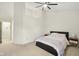 Comfortable bedroom with a modern bed, ceiling fan, and ample natural light at 4933 Common Vista Way, Indianapolis, IN 46220