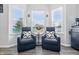 Living room with dual windows, cozy chairs, and modern decor at 5030 E 800 N, Columbus, IN 47203