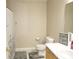 Well-lit bathroom with a toilet, and a framed chalkboard decor sign for an inviting feel at 7042 Gavin Dr, Indianapolis, IN 46217