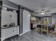 Charming dining area featuring a barn door and vintage accents, perfect for entertaining at 730 N Forsythe St, Franklin, IN 46131
