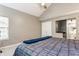 Comfortable bedroom featuring a vaulted ceiling, providing ample natural light at 7803 Harbour, Indianapolis, IN 46240
