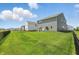 Backyard with a plush lawn, dark fence, and beautiful sky view at 9537 Crossfield Rd, Avon, IN 46123