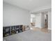 Open-concept room with neutral carpet, gray walls and contemporary design at 9537 Crossfield Rd, Avon, IN 46123