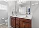 Bathroom features a double sink, granite counters, modern fixtures, and ample storage at 9709 Prairie Smoke Dr, Noblesville, IN 46060
