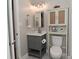Well-lit bathroom with a stylish vanity and convenient storage solutions at 1219 Citation W Cir, Lebanon, IN 46052