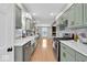 Updated kitchen showcasing a farmhouse sink, stainless steel appliances, and stylish hardware at 14918 E 206Th St, Noblesville, IN 46060