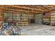 Interior of outbuilding, with American flag and shelving at 14918 E 206Th St, Noblesville, IN 46060