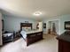 Spacious main bedroom with a comfortable bed and ensuite bathroom access at 2002 Grey Fox Ct, Martinsville, IN 46151