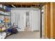 Finished storage room with tile flooring with possible basement bathroom at 2233 Washington St, Columbus, IN 47201