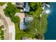 An aerial perspective of the home highlighting the lake and proximity to surrounding neighborhood at 3701 Sandy Hook Dr, Columbus, IN 47203