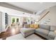 Open concept living room featuring hardwood floors, a sectional sofa, and access to other areas at 3701 Sandy Hook Dr, Columbus, IN 47203