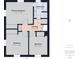 Second floor plan featuring a primary bedroom, two additional bedrooms, landing, and bathroom at 4733 E 100 S, Anderson, IN 46017