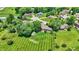 A sprawling aerial view of homes with extensive green yards and manicured landscapes at 5215 Limestone Ct, Indianapolis, IN 46237