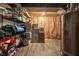 Basement storage area with shelves, labeled boxes, and utilities tucked away neatly at 608 E 9Th St, Indianapolis, IN 46202