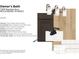Bathroom design showcasing wood cabinets, quartz countertops, and modern black fixtures at 7309 Bayview Run, McCordsville, IN 46055