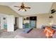 Bright main bedroom with ensuite bathroom, ceiling fan, and comfortable layout at 8030 Parcrest Ct, Indianapolis, IN 46259