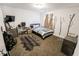 Comfortable bedroom with unique wall art, plush rug and ample space at 110 Highland Ave, Franklin, IN 46131