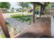 View from the porch showcasing a gravel walkway leading to the street at 110 Highland Ave, Franklin, IN 46131