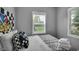Cozy bedroom featuring checkered decor, comfortable bedding, and natural light from the window at 1141 N Shadeland Ave, Indianapolis, IN 46219