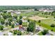 An aerial view of a property near a school featuring athletic fields and lush greenery at 1539 Evans Ave, Noblesville, IN 46060
