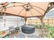 Backyard hot tub under a canopy with privacy curtains, perfect for relaxation at 1621 Beeler Ave, Speedway, IN 46224